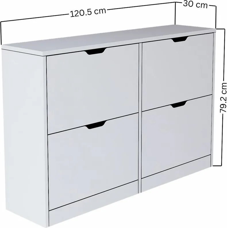 Skrinka na topánky Duru Matte White