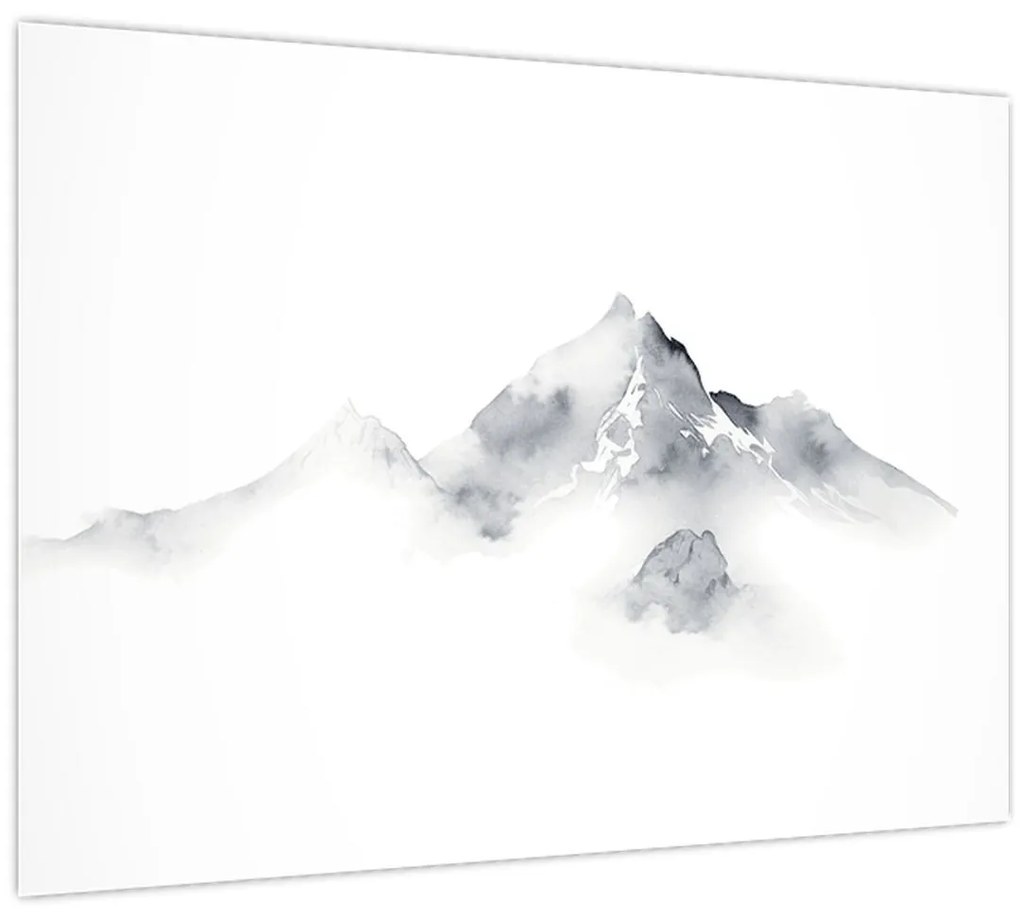 Obraz - Atramentová maľba hôr (70x50 cm)