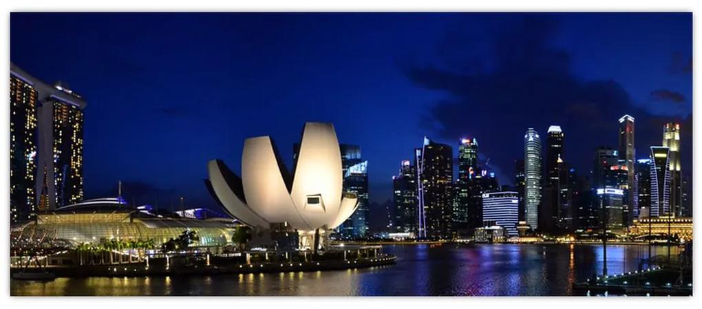 Obraz nočného Singapuru (120x50 cm)