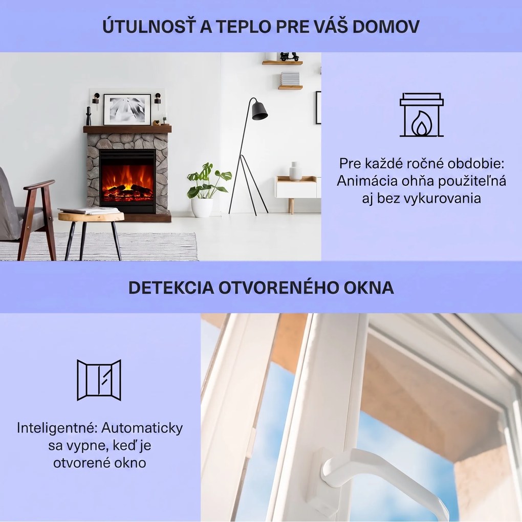 Klarstein Lienz, elektrický krb, 1800 W, vzhľad kameňa, diaľkové ovládanie, hnedý