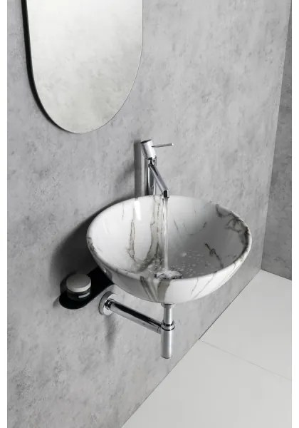 Sapho - Umývadlo na dosku DALMA pr. 42 cm keramika/Carrara/biela