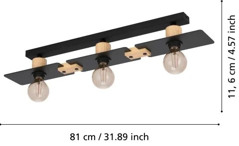 Eglo 43751 - Stropné svietidlo BRAMERTON 3xE27/40W/230V