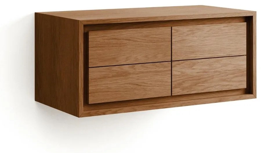 Hnedá závesná skrinka pod umývadlo z teakového dreva 90x40 cm Kenta – Kave Home