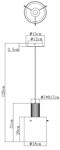 Globo 15904HA - Luster na lanku TULIVAR 1xE27/40W/230V pr. 18 cm hnedá