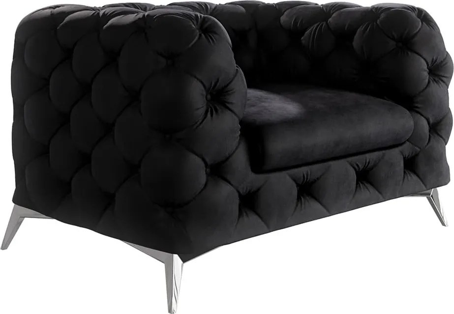 Čierne zamatové kreslo Chelsea – Ropez