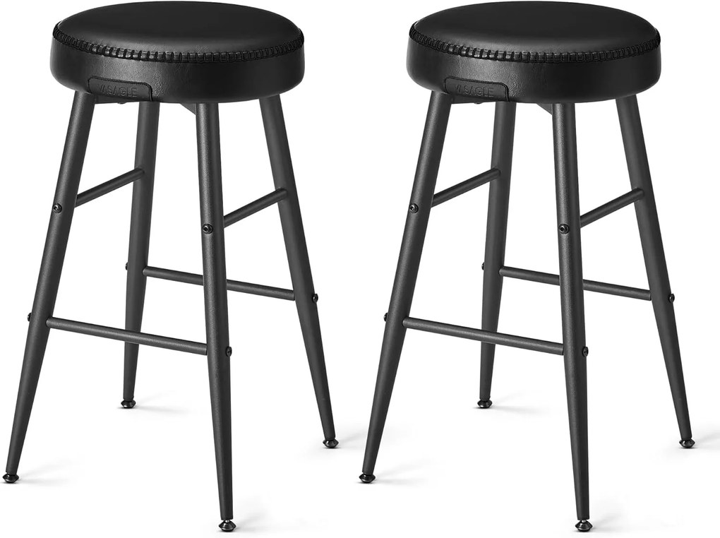 Súprava 2 ks barových stoličiek Vasagle Bela čierna