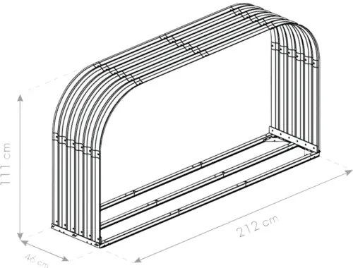 Prístrešok na drevo WESTMANN 212 x 46 x 111 cm plechový antracit
