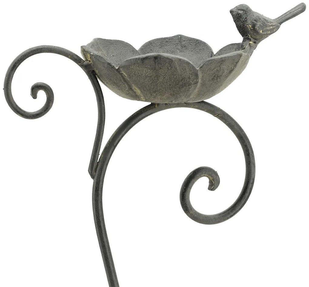 Zapichovacie napájadlo pre vtáky Kara, 99x26 cm, kov, sivá