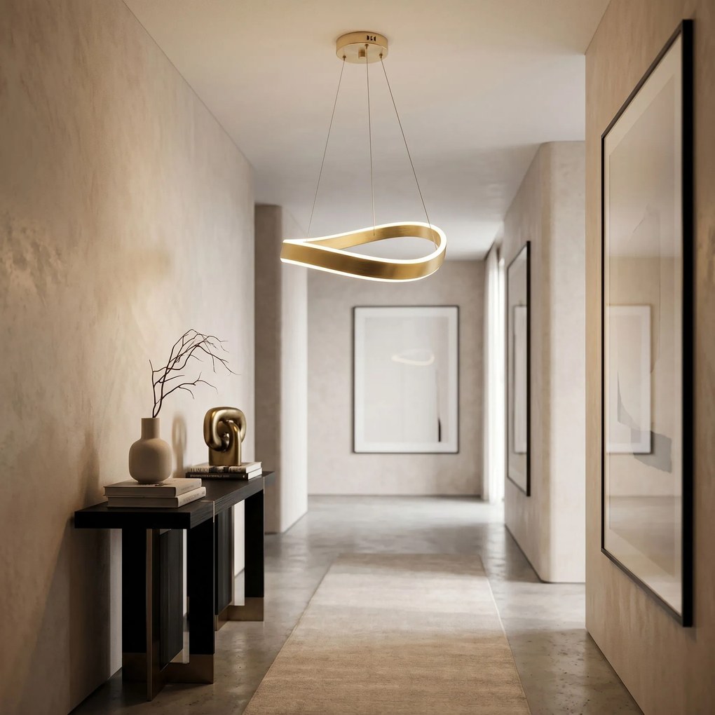 Toolight Toolight, LED závesné svietidlo, 40cm, 35W, 4000K, 3000lm, SWE065-CP, zlatá matná, OSW-20165