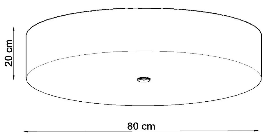 Stropné svietidlo Skala, 1x čierne textilné tienidlo, (biele sklo), (fi 80 cm)