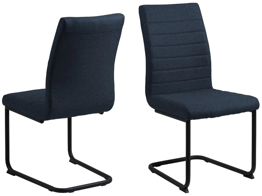 Dizajnová jedálenská stolička Daitaro tmavomodrá / čierna