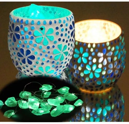 Morocco lamp mosaic LED lamp - svietnik Jade KEG KVETY NOA