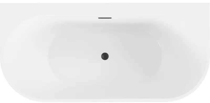 Mexen Oval+, voľne stojaca vaňa ku stene 170 x 80 cm, biela lesklá, čierna matná, 52681708000-70