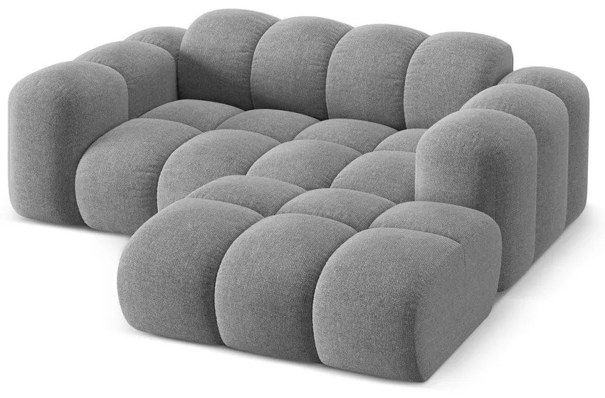 Svetlosivá ženilková rohová pohovka (pravý roh/s leňoškou) Treno – Cosmopolitan Design