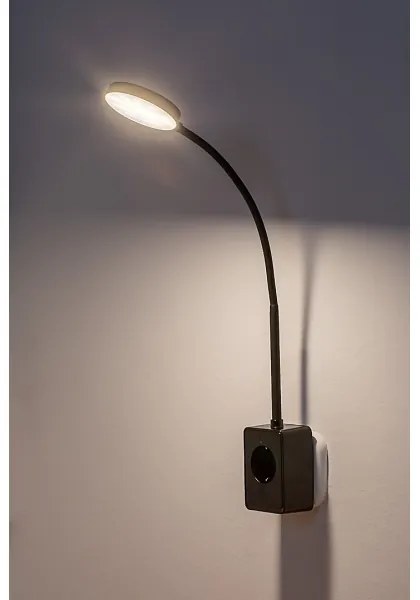 Rabalux 71284 - LED stmievateľná nástenná lampa TIVRO 4W/230V s USB do zásuvky čierna