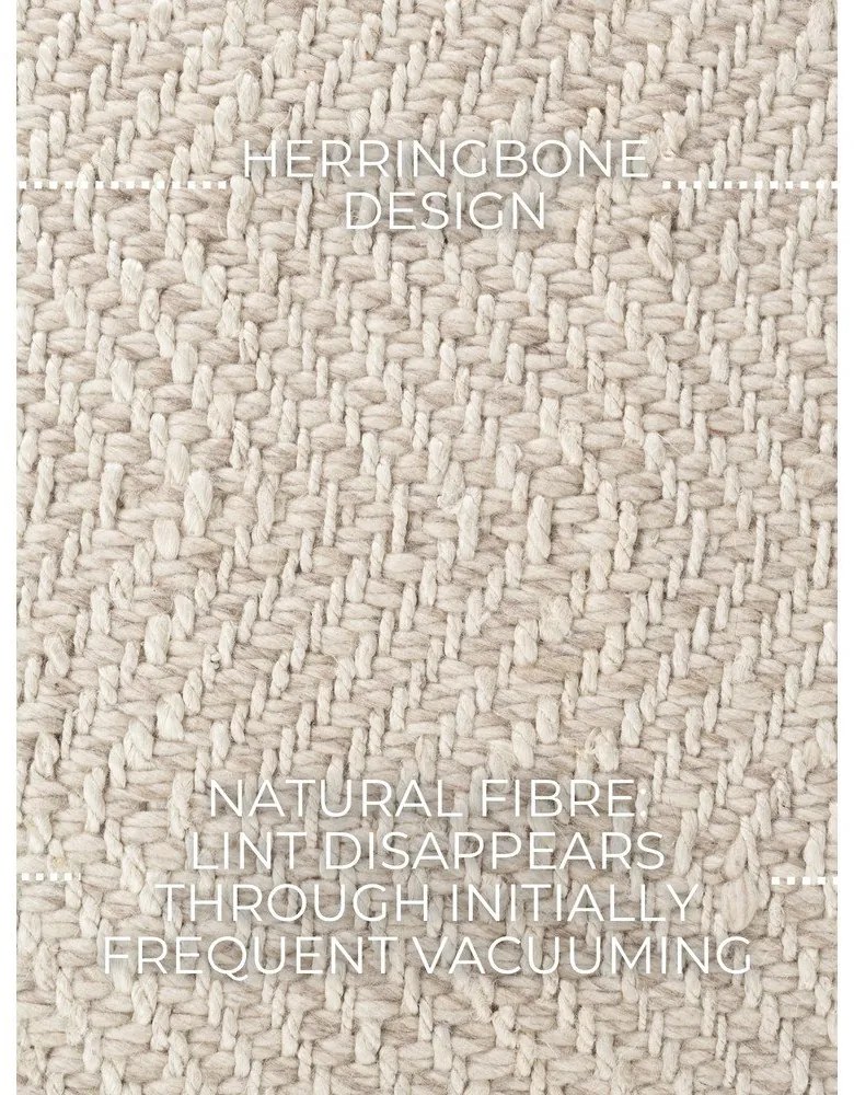 Krémový/slonovinový ručne tkaný koberec s prímesou vlny 160x230 cm Majoli – Elle Decoration