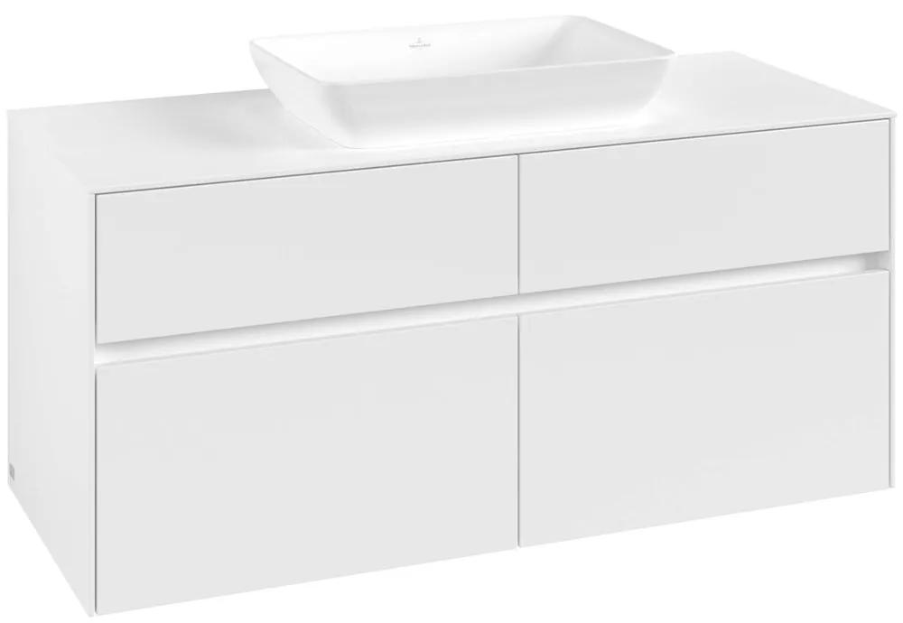VILLEROY &amp; BOCH Collaro závesná skrinka pod umývadlo na dosku (umývadlo v strede), 4 zásuvky, 1200 x 500 x 548 mm, White Matt, C11200MS