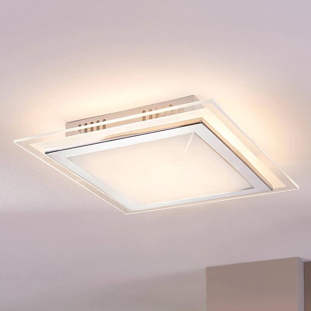 Štvorcové sklenené stropné svietidlo Alessio LED
