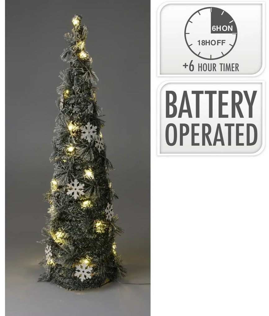 Vianočná dekorácia Kužeľ so snehom LED, 60 cm