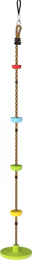 AIYAPLAY Ninja Line — detská slackline s hojdačkou a stupienkami, 3–8 rokov, zelená | Aosom