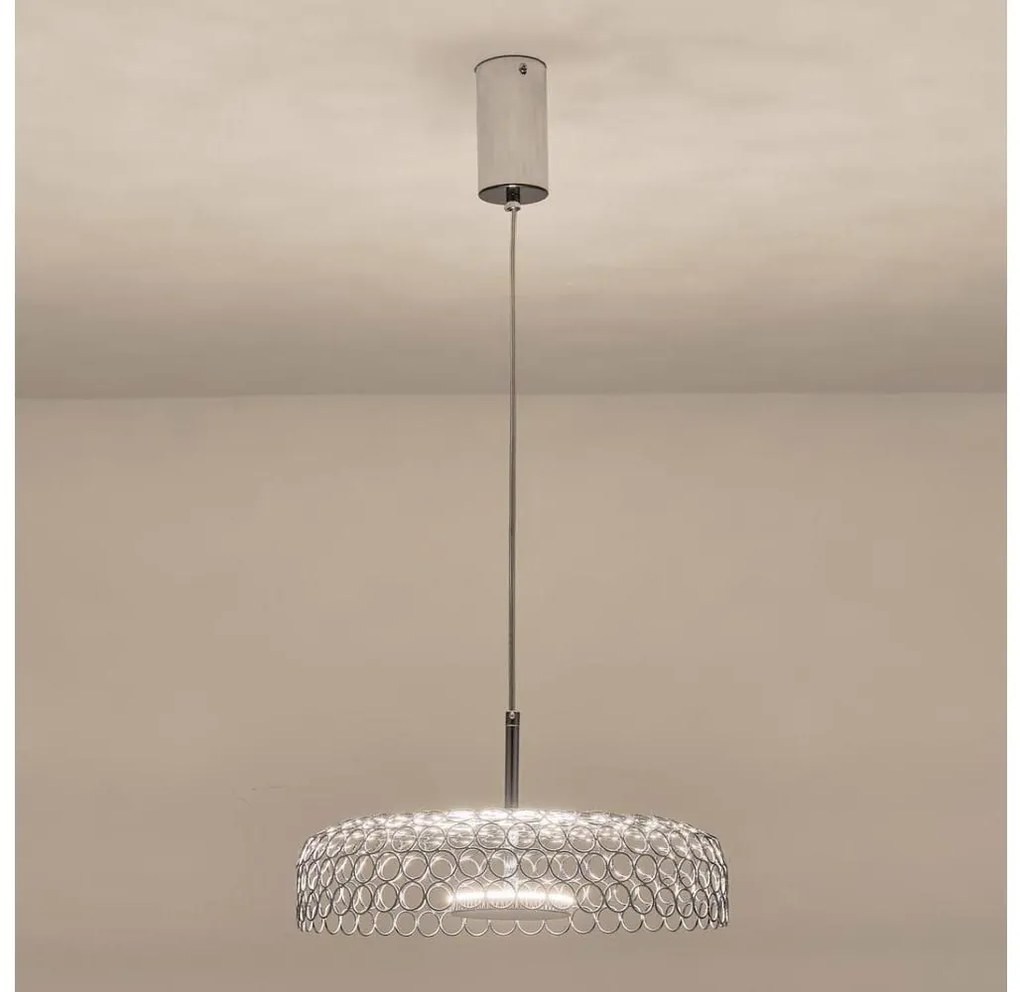 LED Luster na lanku LED/10W/230V 3000K lesklý chróm pr. 35 cm
