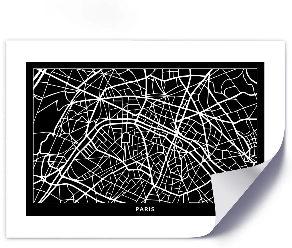 Gario Plagát Plán mesta Paríž Farba rámu: Bez rámu, Rozmery: 60 x 40 cm