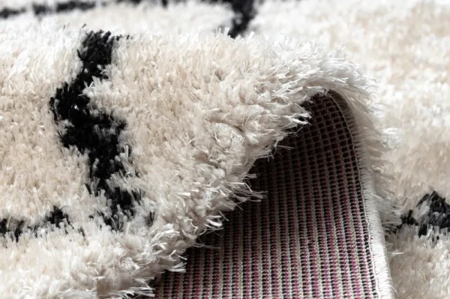 Koberec FLUFFY 2373 shaggy kratka, trellis - krém / antracit