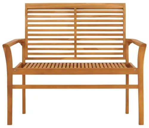 vidaXL Záhradná lavička a sivohnedá podložka 112 cm teakový masív-