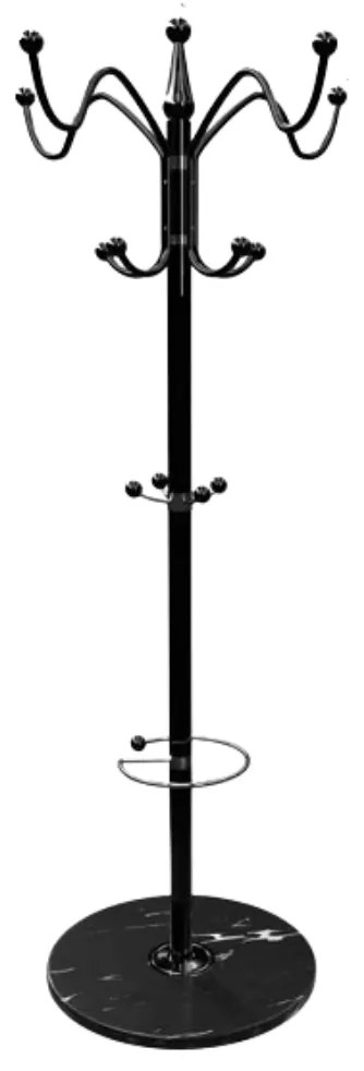 Stojanový vešiak TENZY s mramorovým podstavcom, 37x173cm, čierna Casaria