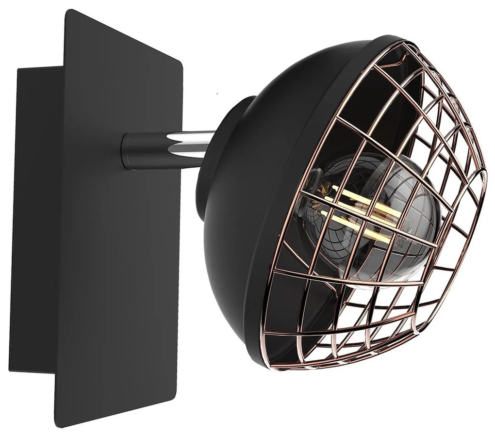Nástenné svietidlo Logan, 1x zlaté/čierne kovové tienidlo, b