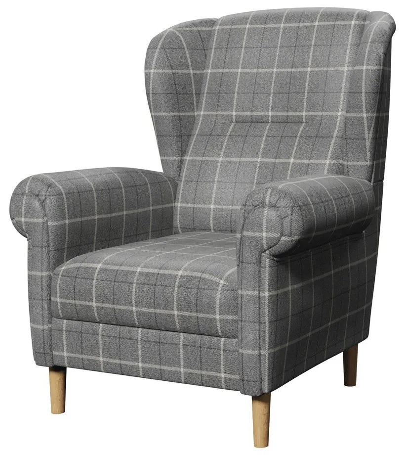 Sivé kreslo ušiak Swan – Ropez