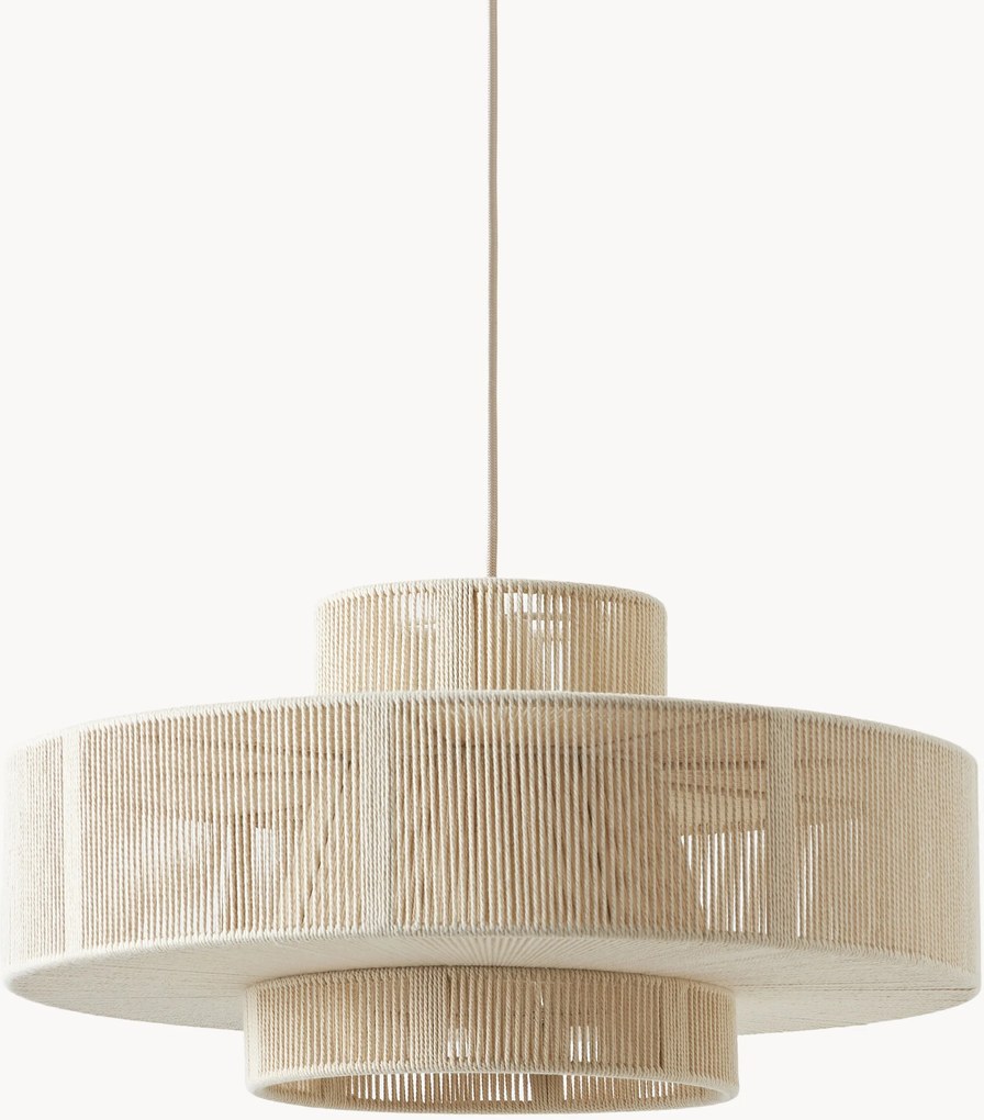 Veľké závesné svietidlo z ľanových vlákien Lace