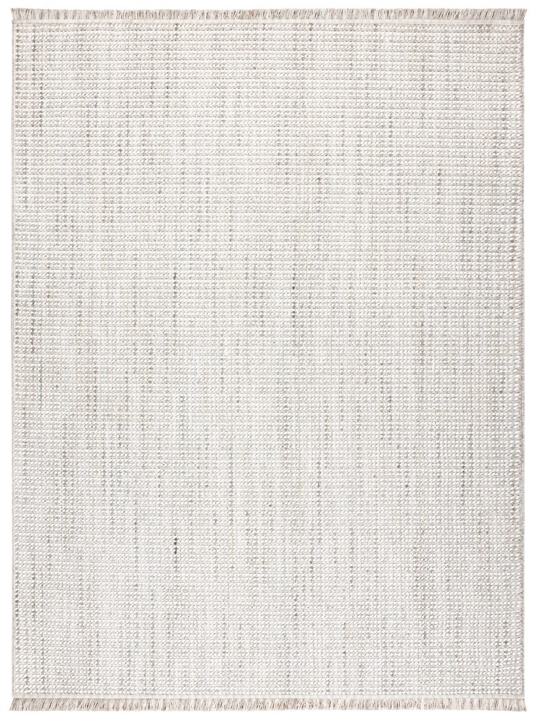 Koberec NANO EO78C Melanž, slučkový, plocho tkaný, sivo-biely