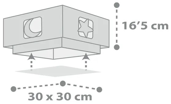 Dalber 63236E - Detské stropné svietidlo MOONLIGHT 2xE27/60W/230V šedá