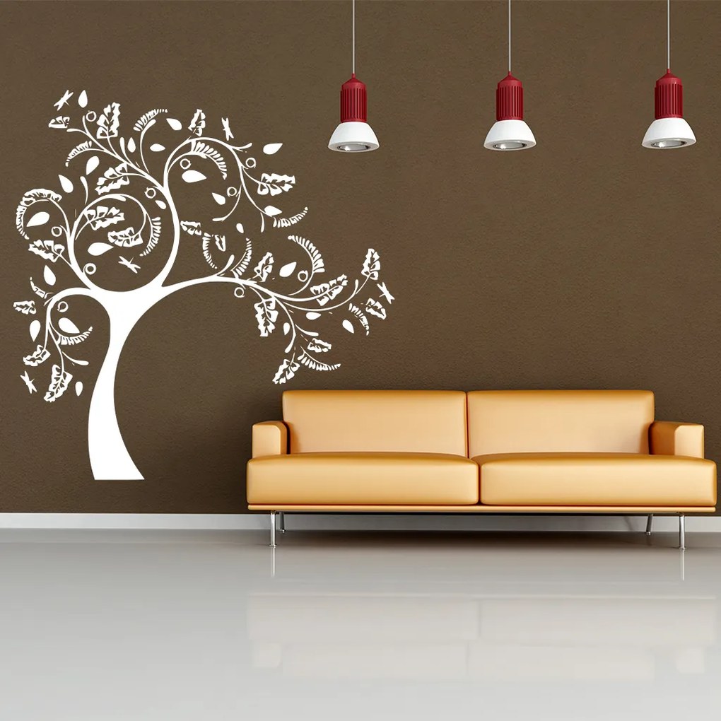 Veselá Stena Samolepka Strom v zasnení Farba: fialová, Veľkosť: 80 x 80 cm