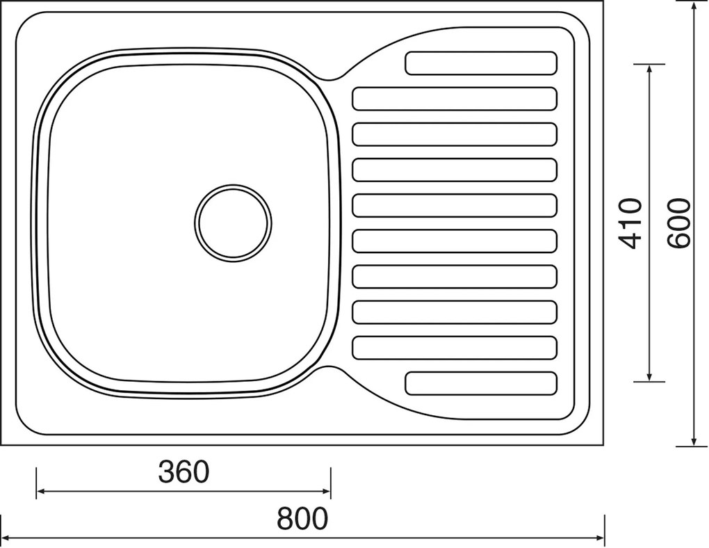 Nerezový drez Sinks CLP-D 800 M matný ľavý