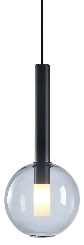 Závesné svietidlo Niko, 1x transparentné sklenené tienidlo, (fi 15cm), b