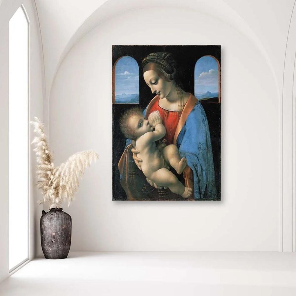 Obraz na plátně, REPRODUKCE Madonna Litta - Da Vinci - 60x90 cm