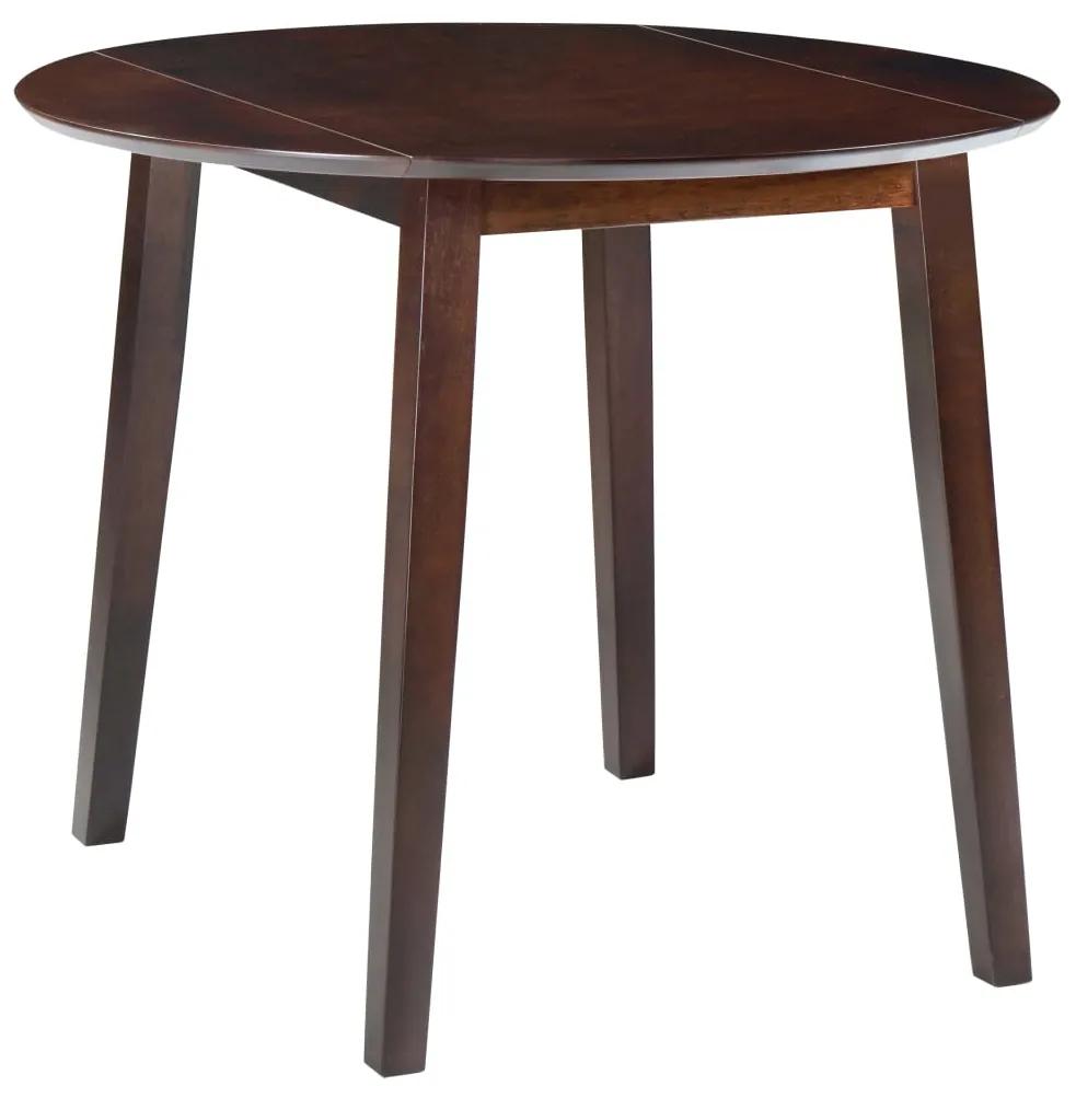 Jedálenský stôl so sklápacou doskou, okrúhly, MDF, hnedý
