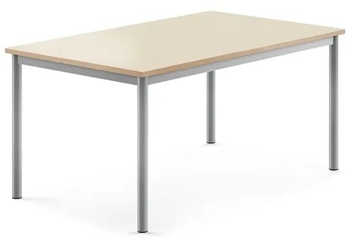 Stôl BORÅS, 1200x800x600 mm, laminát - breza, strieborná