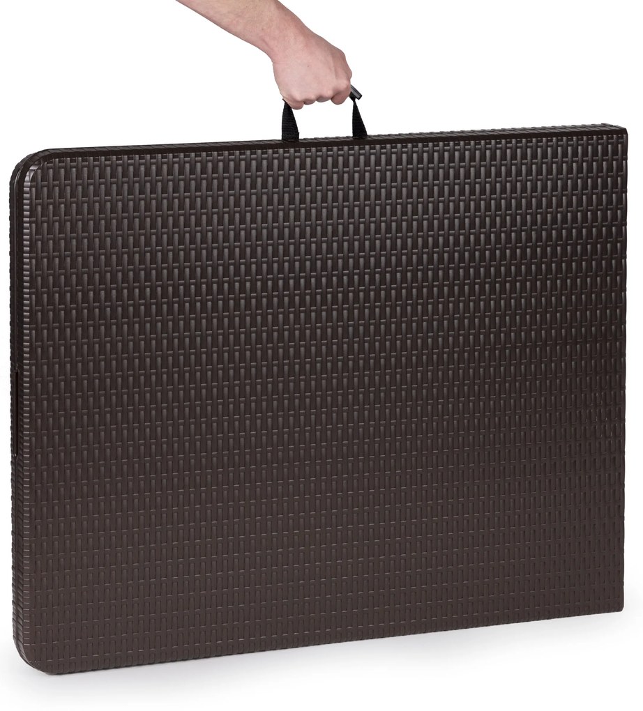Skladací záhradný stôl, 180 cm, ratan