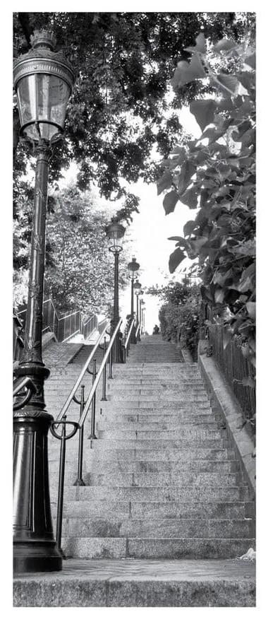 Adhezívna samolepka na dvere Ambiance Parisian Stairs