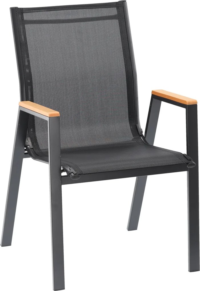 Garden Line POLYWOOD OCELOVÁ ZÁHRADNÁ STOLIČKA 61 x 56 x 90 CM ČIERNA