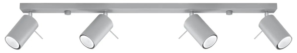 Bodové svietidlo Ring, 4x sivé kovové tienidlo, (možnosť polohovania)