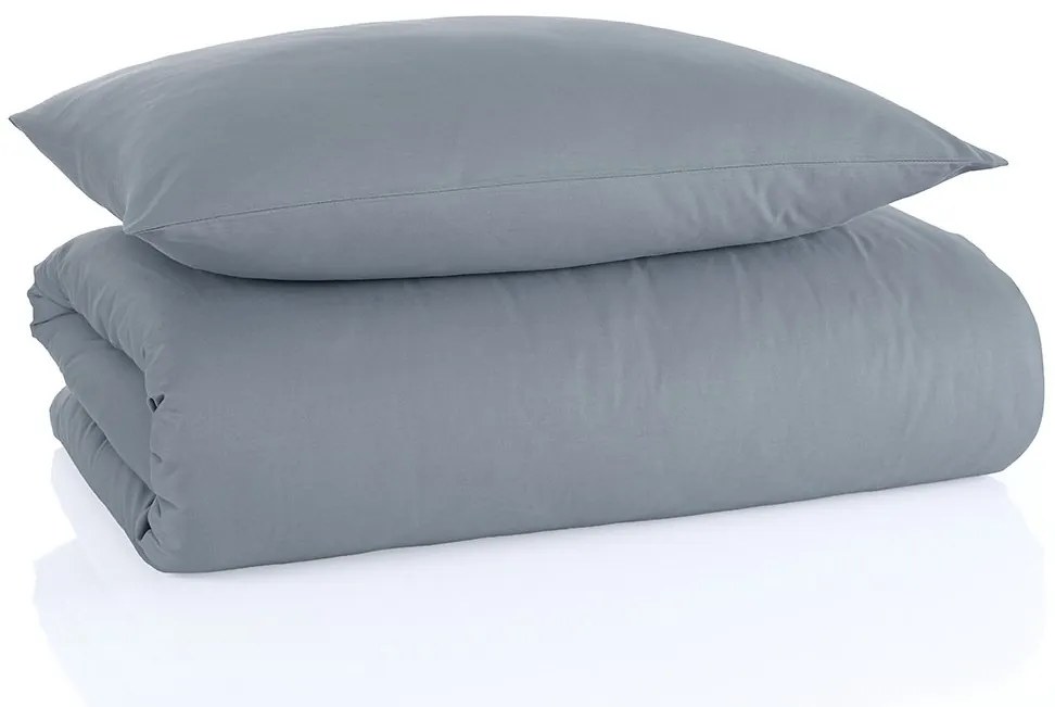 Bavlnené jednofarebné posteľné obliečky BedTex Exclusive Collection - šedé - 100% bavlna - 70 x 90 cm + 140 x 200 cm