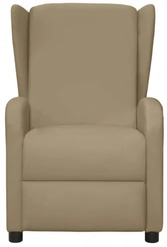 vidaXL Sklápacie kreslo wingback kapučínové umelá koža-