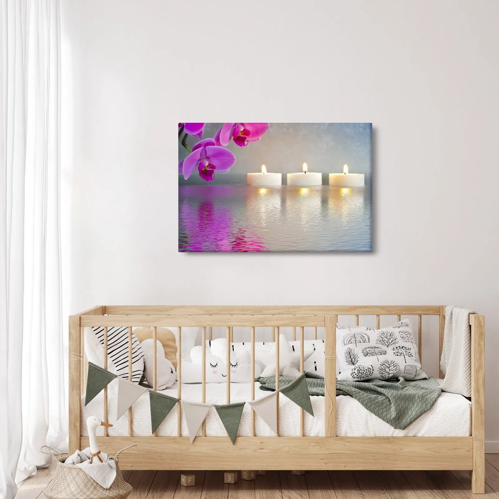 Obraz sviečok na vode (90x60 cm)