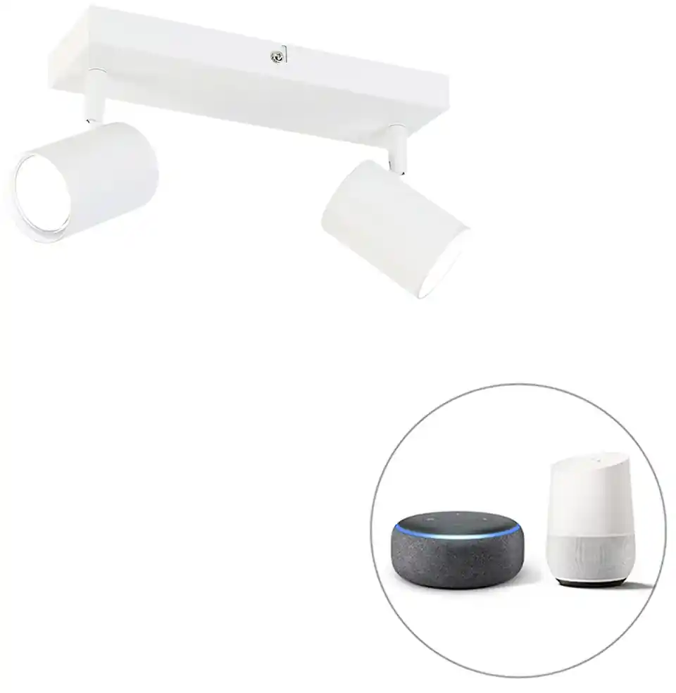 Inteligentné stropné svietidlo biele obdĺžnikové vrátane 2 Wifi GU10 -  Jeana | BIANO