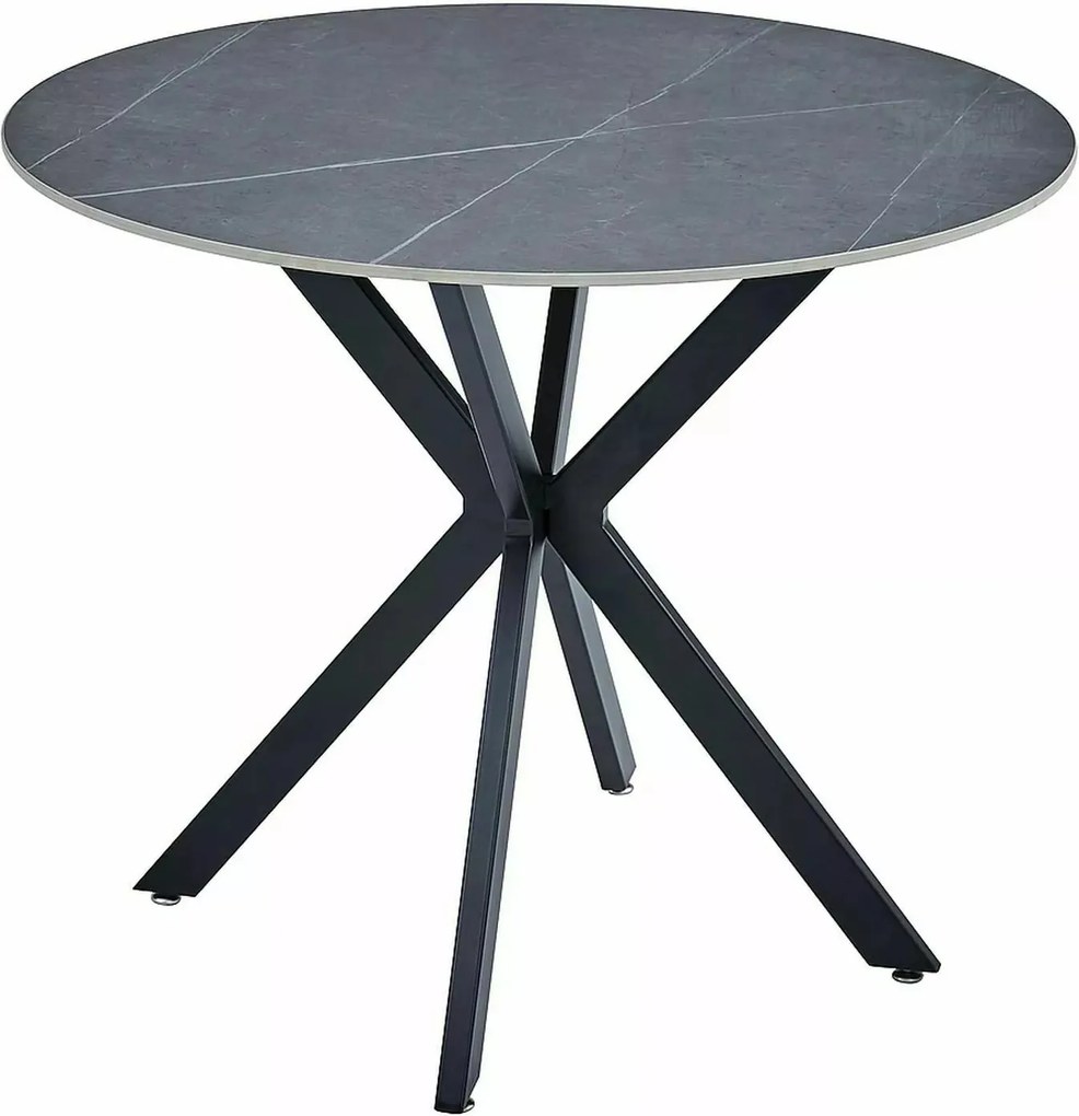Jedálenský stôl Talia 90 cm keramika mramor/čierny