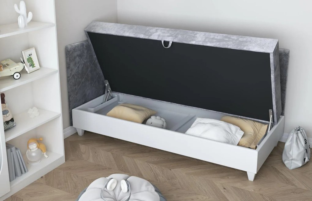 Čalúnená posteľ LAGOS III - 200x90 cm - pružinová - hnedá - ľavé prevedenie